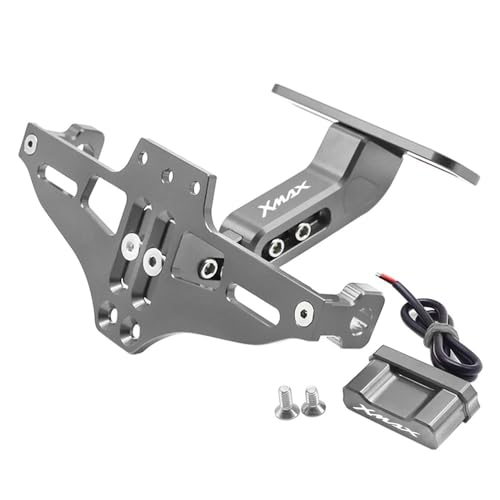 NIRTUIPLM Soporte para matrícula Motocicleta para Y&AMA&HA Xmax X-MAX 125 250 400 XMAX125 Soporte De Matrícula Ajustable para Motocicleta Soporte De Marco De Placa De Número(4)