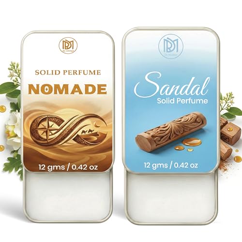 Image of Dr.Mashur Solid Perfume |sandal&Nomade Alcohol Free Wax Perfume Balm, Long Lasting | Pocket Tin 12g, Pack Of 2| Non Greasy Smooth Glide, Travel Friendly Men And Women