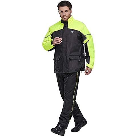 LVNRIDS Men and Women Rain Suit Jacket Trouser Snow Suits Waterproof Anti-Storm Raincoat for Outdoor Hiking Travel Yellow M Cover