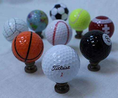 Image of Golf Ball Lamp Finial, White, 2.25 inchh
