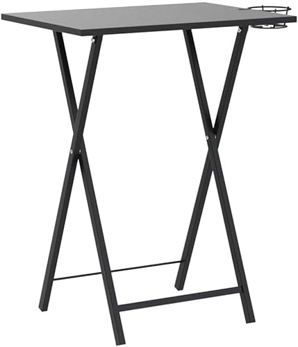 Miniatura 5 de VECELO Bandeja plegable de TV para comer, juego de 2, mesa portátil para cenamerienda con portavasos para sofá, sala de estar y espacio pequeño,
