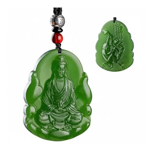 Collier protection stress en jade Hetian, pendentif amulette zodiaque Singe