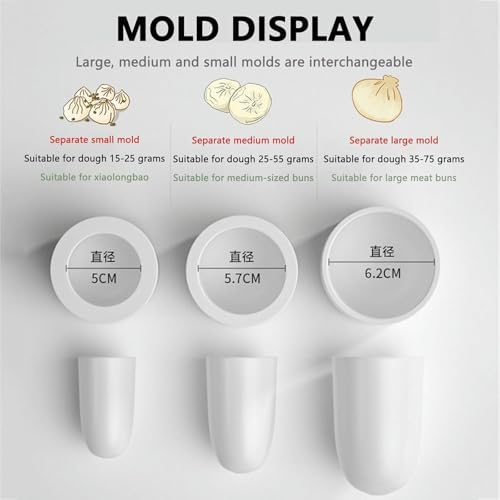 Automatic Baozi Maker Stainless Steel Molds, 3-Piece Set for Homemade and Commercial Steamed Buns, Durables Cooking ToolhkMBJ17564