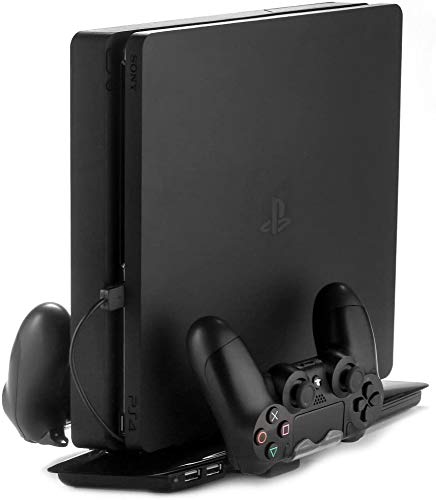 Base Suporte Vertical Para Ps4 Slim e Pro + Cooler + Hub Usb + Carregador de Controle…