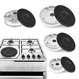 8 Pcs Cooker Hat Set, Oven Gas Hob Burner Crown Flame Cap Cover, Surface Gas Stove Burner Caps and Burner Head Replacement Kit 1 Large 1 Small 2 Middle (Dimensions in Images)