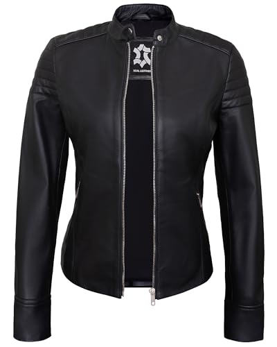 Real Leather Jacket Women - Cafe Racer Style Motorcycle Leather Jackets For Womens2