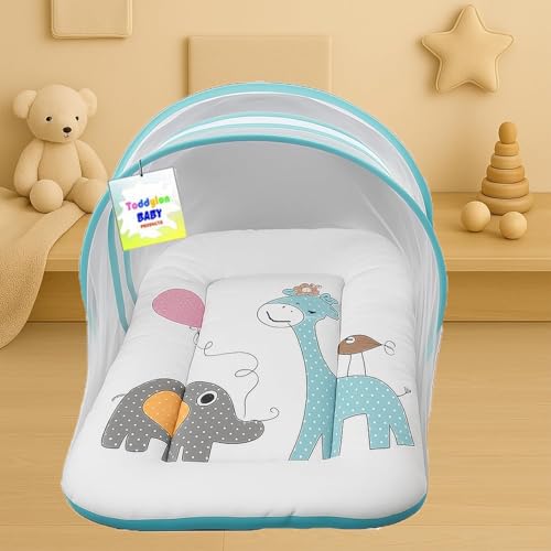 Image of Toddylon Baby Bedding New Born Bed with Mosquito Net, Mattress, Insect Protection for Baby Boys Girls (0-6 Months)