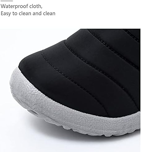 LINMIAOMIAO Women's Winter Snow Boots Winter Warm Furry Lined Slip on Booties Comfy Lightweight Round Toe Waterproof Ankle Boots Outdoor Anti-Slip Ankle Flat Platform Shoes | Image 2