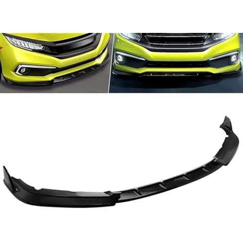 MotorFansClub 3pcs Front Bumper Lip Splitter Fit for Honda Civic 2019 2020 2021 Trim Protection Splitter Spoiler, Glossy Black Cover