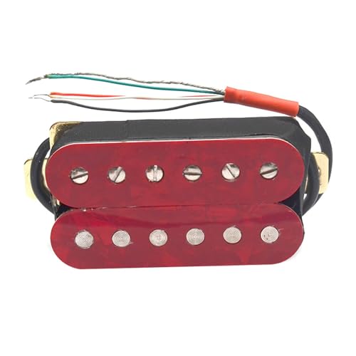エレキギターのピックアップ エレキギターピックアップ 6 弦ダブルコイルピックアップカラーパネルエレキギター修正フラットヘッドピックアップ(Red pearl)