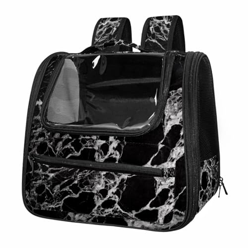 otnrnondcl Black Marble (4) Cat Backpack Carrier, Pet Backpack for Dog Cat Puppy Kitty, Travel Carrier for Hiking Walking Outdoor Use