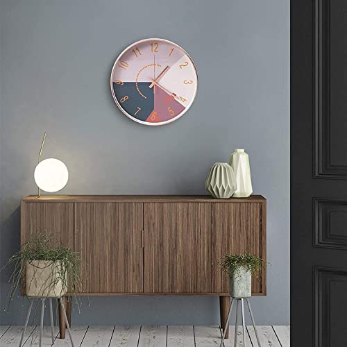 Image of Wall Clock 12 inch Silent Quartz Decorative Wall Clock Non-Ticking Classic Digital Clock Battery Operated Round Easy to Read Handheld Complete Home /Kitchen /Bedroom (406)