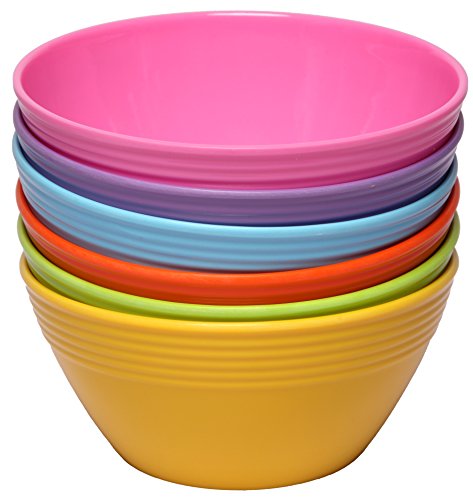 Melange 6-Piece Melamine Bowl Set (Solids Collection ) | Shatter-Proof and Chip-Resistant Melamine Bowls | Color: Multicolor