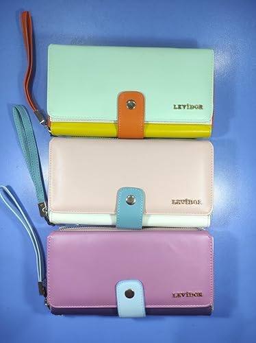 Levidor Renkli Şık Çok İşlevli Kadın Cüzdan El Çantası (Açık Yeşil) - Görsel 6