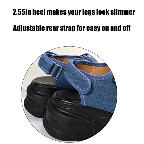 KCTRFSJ Women Fish Mouth Adjustable Hook Ring Platform Sport Sandals Slides,Summer Outdoor Wedge Walking Hiking Sandal,Beach Casual Chunky Open Toe Athletic Sandal4