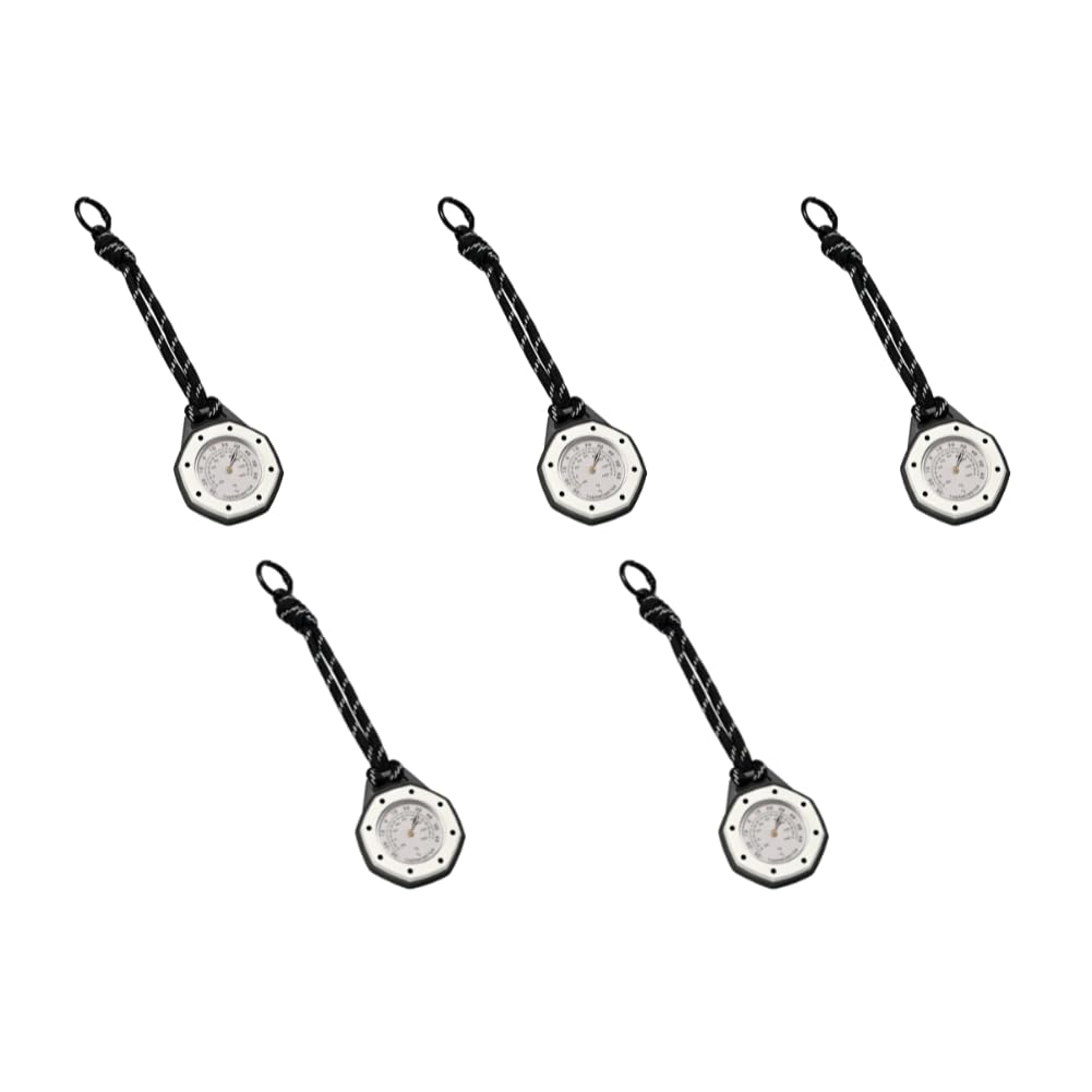 Thermomètre et hygromètre compact à clipser pour camping, pêche, randonnée - 5 pièces