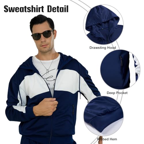 LBL Leading the Better Life Men's Casual Tracksuit Long Sleeve Sweat Suit Running Jogging Athletic Sports Set3