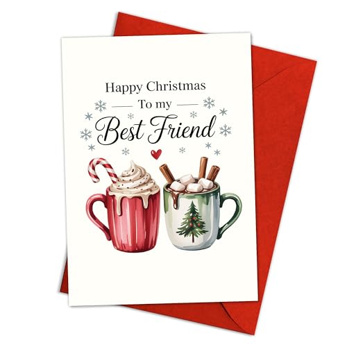 Carte de Noël chocolat chaud pour moment cocooning entre amies