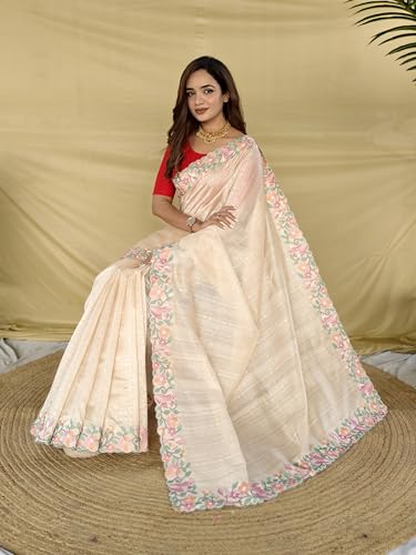EVASHTRA kanjivaram silk saree in tussar silk – image 5