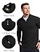 PINSPARK Men's Quarter Zip Up Lightweight Pullover Mock Neck Sweatshirts Long Sleeve Golf shirts Performance Athletic Casual Black