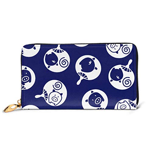 Preisvergleich Produktbild JHGFG Mode Handtasche Reißverschluss Brieftasche Japanisches Fan Muster Telefon Kupplung Geldbörse Abendkupplung Blockieren Leder Brieftasche Multi Card Organizer