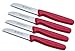 Produktbild Marsvogel - 4er Pack Gemüsemesser 3" Rot - gerade Klinge - Griffe aus PP Kunststoff - Made in Solingen