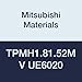 Mitsubishi Materials TPMH1.81.52MV UE6020 CVD Coated Carbide TP Type Positive Turning Insert with Hole, MV Breaker, Triangular, 0.219" IC, 0.094" Thick, 0.031" Corner Radius (Pack of 10)