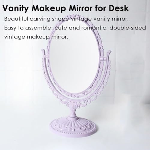 Espejo de maquillaje ovalado de escritorio AKOAK miniatura 2