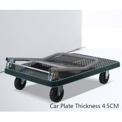 Carro de Plataforma Plegable de Alta Resistencia con asa de Empuje/tracción. Carretilla de Mano portátil para facilitar el traslado de Suministros. Carro Compacto sobre r