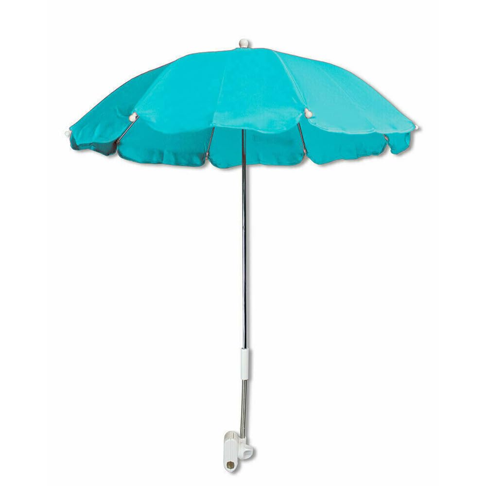 Vetrineinrete® Ombrellino per passeggino parasole ombrello Ø70 cm per carrozzina protezione dai raggi solari uv accessori per carrozzino verde acqua A29