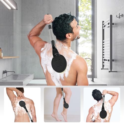 BTideas Non-Slip Shower Back Scrubber, 21.7 Inch Detachable Bath Brush, Exfoliating and Improving Skin Health for Elderly People with Limited Movement - Image 5