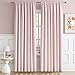 DUALIFE 2 Panels Baby Pink Curtains for Girls Bedroom 70 Inch Wide- Back Tab and Rod Pocket Room Darkening Thermal Insulated for Living Room 70 x 84 Inch Length