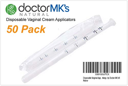Image of Vaginal Applicators (50-Pack) Fits Premarin Estrace Contraceptive Gels and Many More Creams, Individually Wrapped Disposable Applicator Dosage Marked by Doctor MK's