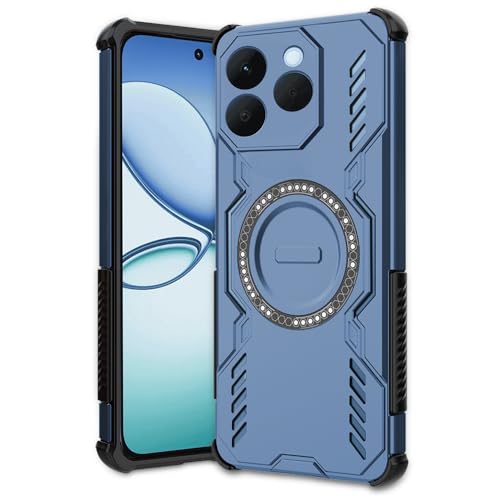 Image of AESTMO Back Case Cover for Realme 15T 5G | Magnetic Case with Built-in Metal Ring | Compatible with MagSafe Accessories | Shockproof Hybrid (PC + TPU) (Blue)