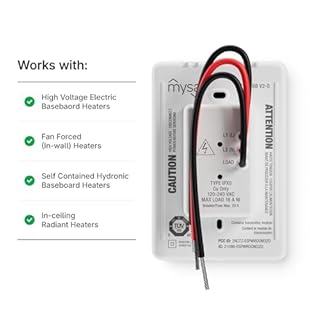 Mysa Smart Thermostat for Electric Baseboard Heaters 240V | Remote Control with 100% Free APP | Easy Install | HomeKit, Alexa, Google Home | Wi-Fi Programmable | Temp. & Humidity Alerts