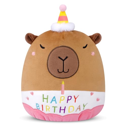 Prewplam Capybara Plush - 8inch Birthday Stuffed Animal Capybara Plush Pillows Toys, Birthday Gifts Party Decoration for Kids Girls & Boys