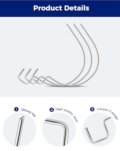 Image of PinCute Picture Hangers, Heavy Duty Drywall Hooks for Hanging, Stainless Steel Picture Hanging Hooks Holds Up to 100 lbs, Hang Photos, Art, Clock, Mirror,or Planters (30 PCS)