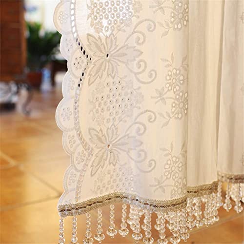 Cortina corta de algodón transparente con bolsillo para barra 5