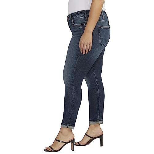 Silver Jeans Co. Women's Plus Size Girlfriend Mid Rise Slim Leg Jeans2
