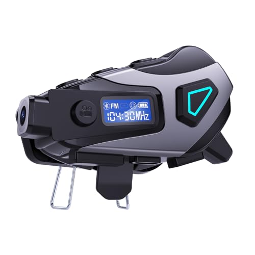 VBESTLIFE Motorradhelm-Bluetooth-Headset mit 1080P-Kamera, Helmlautsprecher mit Mikrofonen, Gegensprechanlage/Freisprecheinrichtung/Musik/Wasserdicht/Geräuschunterdrückung