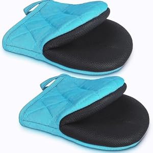 Guanti da cottura resistenti al calore (2 pezzi), antiscivolo, adatti per forno e microonde, resistono fino a 260°C (500°F), ideali per pasticceria, cucina