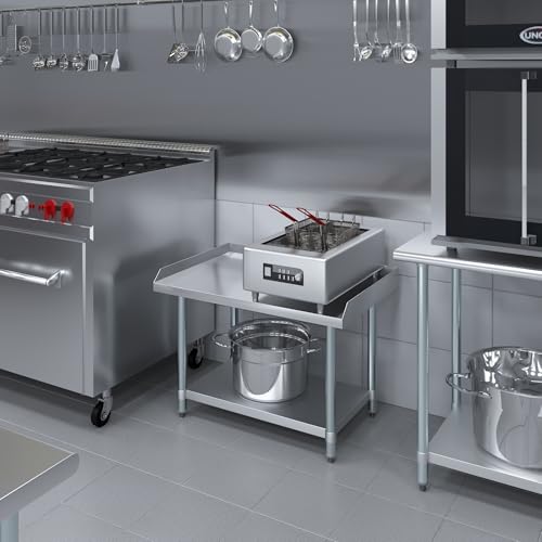 Image of AmGood Stainless Steel Equipment Stand - Heavy Duty, Commercial Grade, with Undershelf, NSF Certified (24 inch Width x 36 inch Length)