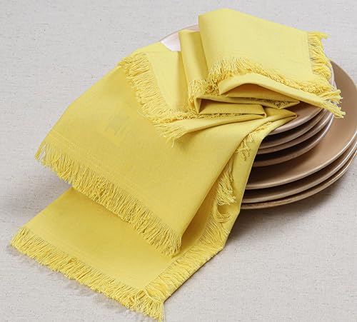 Servilletas de Tela de Algodón Set x12 18x18 Pulgadas Amarillo miniatura 7