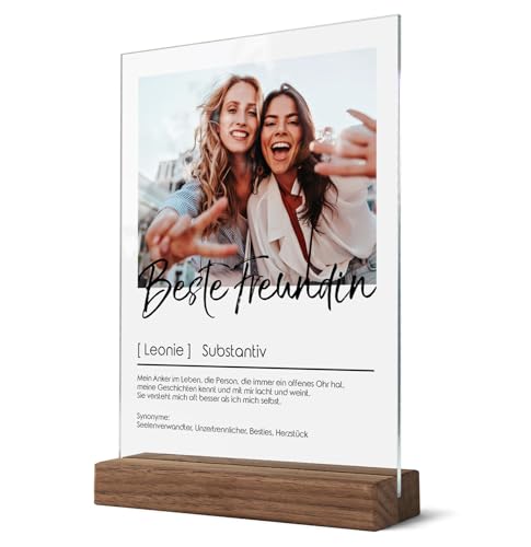 CHRISCK design Acrylglasbild Definition für Freundinnen - Personalisiertes Geschenk für beste Freundin - eigenes Foto Wandbild aus Acryl Glas - Fotogeschenk für Besties Bff