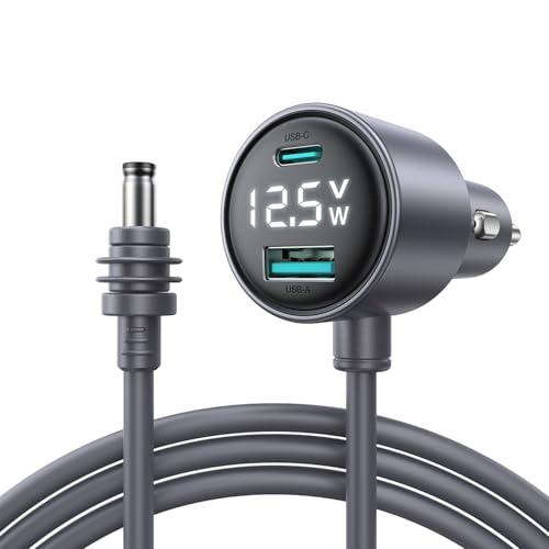 Starlink Mini Car Adapter, JOYROOM 10FT Starlink Mini Cable, Digital Voltage & Wattage Display, 12V-24V Cigarette Lighter Car Charger PD 45W USB-C & 30W USB-A Ports for RV, Boat & Truck