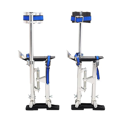 GESEXI Drywall Stilts 15”-23” Adjustable Lightweight Aluminum Tool Stilt with Knee Pads Protection for Painting Painter Taping,Silver