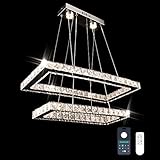 ♥ Stile di transizione moderno: il moderno lampadario di cristallo a 2 anelli rettangolari di lusso può essere di forma fai-da-te, creare anelli paralleli a 2 strati, forme miste irregolari, ecc. E progettare una forma unica in base alle tue preferenze.