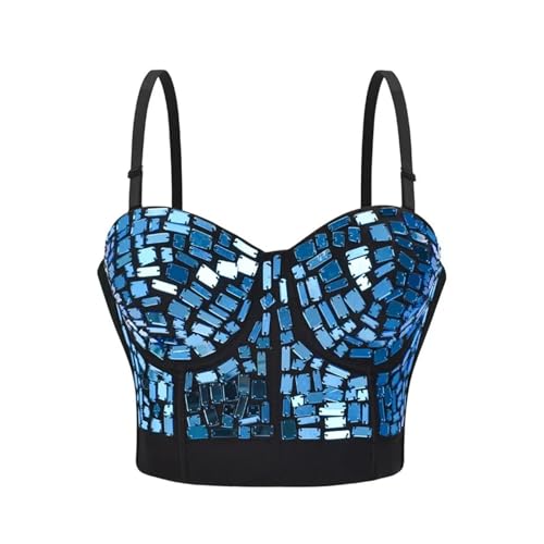 Corset sexy bleu taille S haut de gamme pour femme moderne et élégante