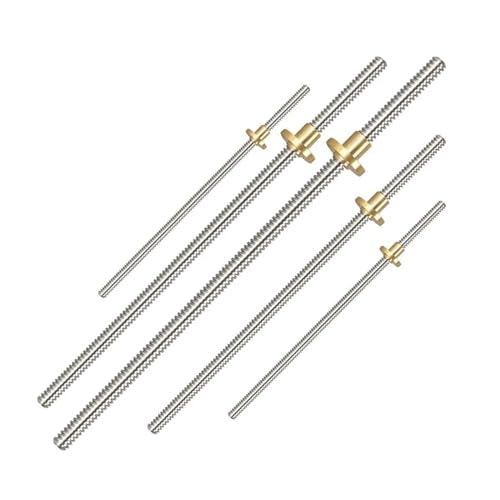 Metal Ball Screw nut T8 Lead Screw 100mm-550mm Lead Screw 8mm Trapezoidal Screws Copper Nuts Lead Screw Part Lead 1mm(100mm)