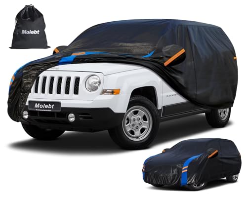 Image of Custom Fit SUV Car Cover for Jeep Patriot (2007-2017), Upgraded Waterproof All Weather Outdoor Auto Cover with Driver Door Zipper & Mirror Pockets, UV /Snow /Dust Protection